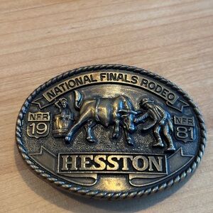 Vintage Collectable Belt Buckle National Finals Rodeo Heavy Metal